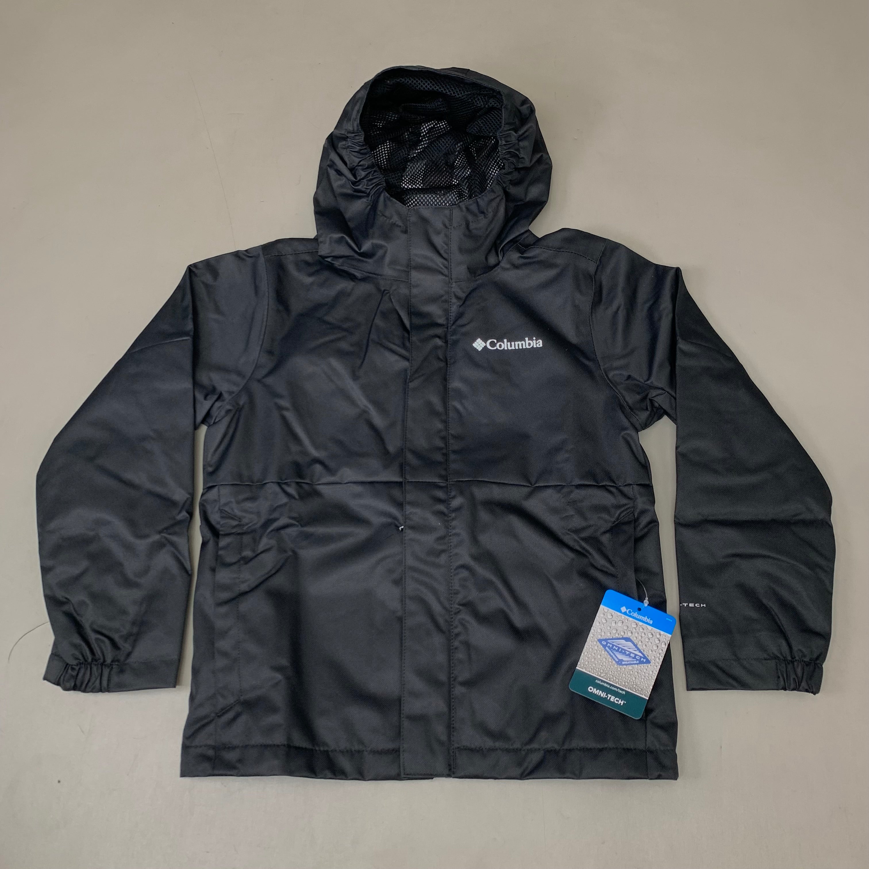 COLUMBIA Reflective Detail Hikebound Jacket Boys Youth Sz S Black SB6647-010